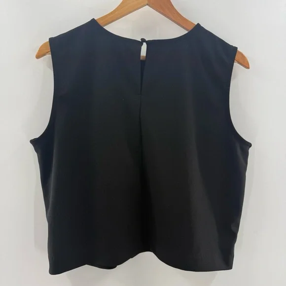 NWT Jules & Leopold Sleeveless Classic Cropped Blouse Shirt Black Size Large - Picture 4 of 8